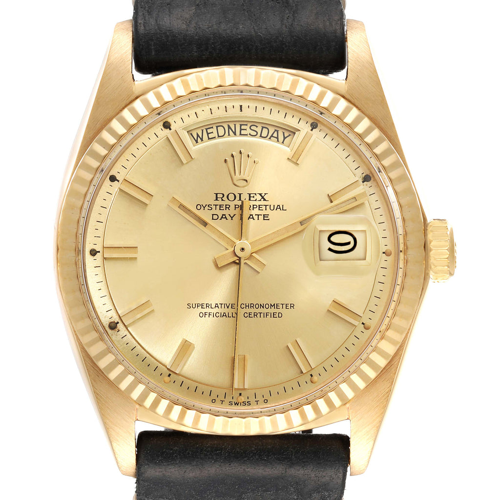 Rolex Day-Date Yellow Gold Wide Boy Sigma Dial Vintage Mens Watch 1803