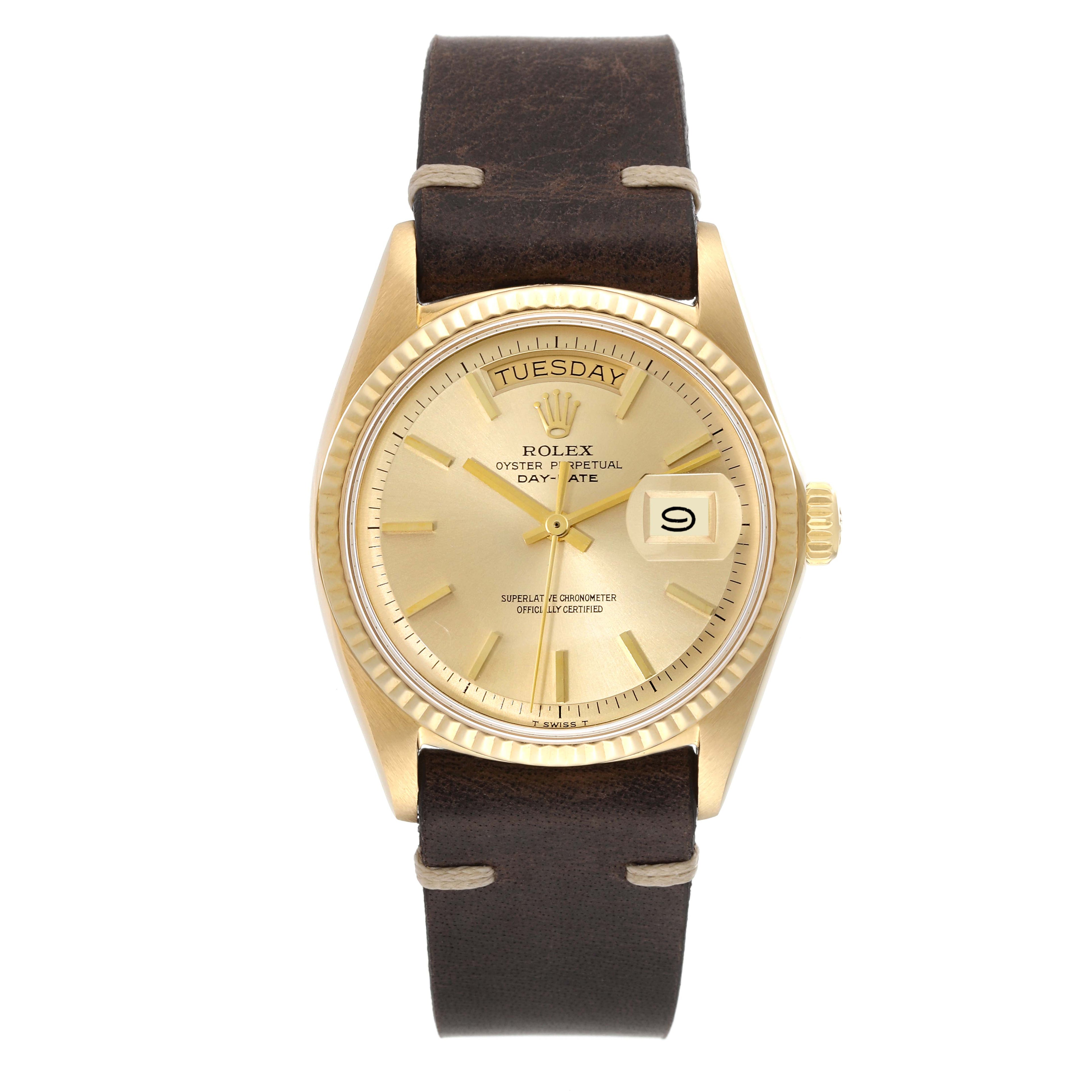 Rolex President Day-Date 18k Yellow Vintage Gold Mens Watch 1803