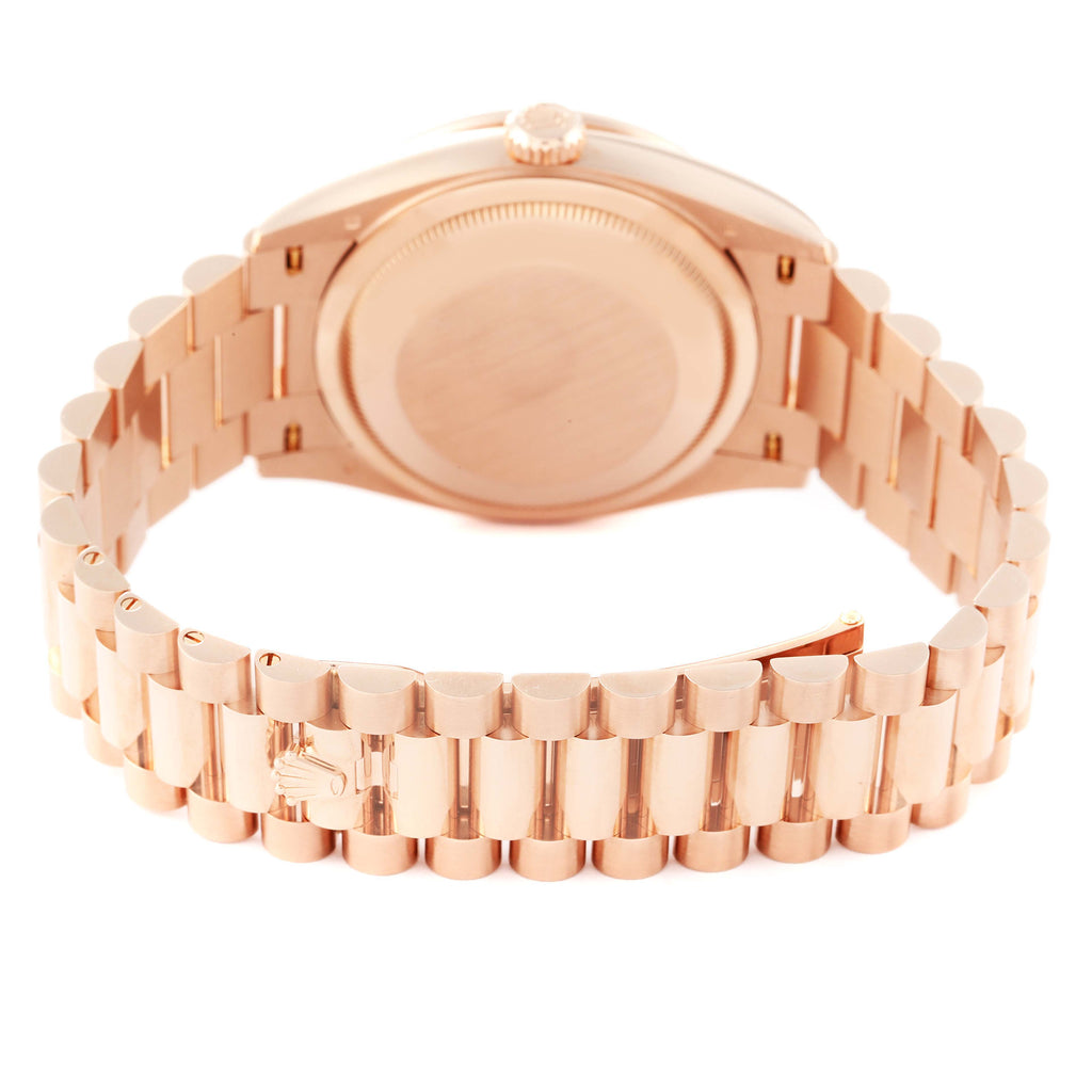 Rolex President Day Date Rose Gold Eisenkiesel Stone Diamond Mens Watch 128345 Unworn