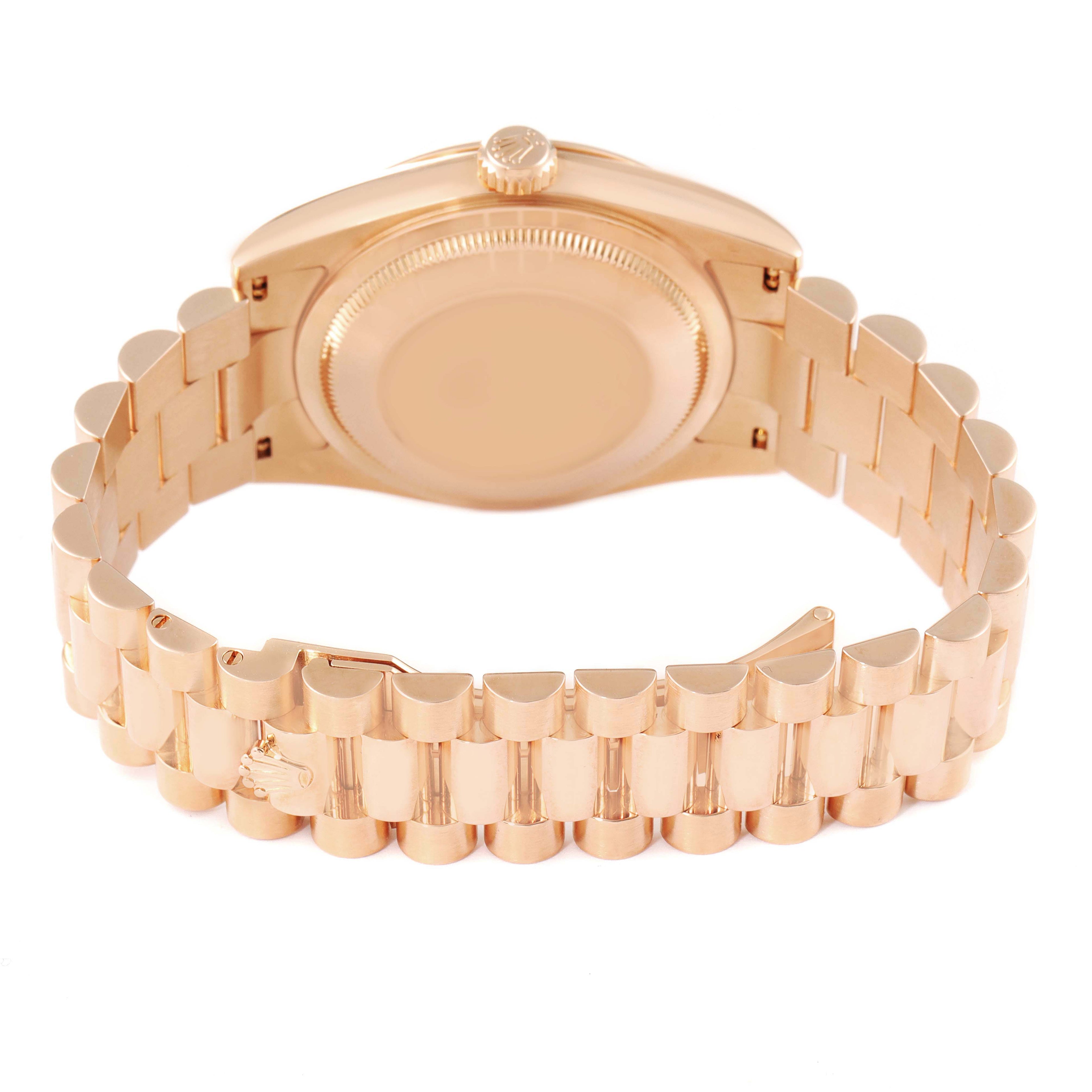 Rolex President Day Date 36 Rose Gold Diamond Mens Watch 118205 Box Papers