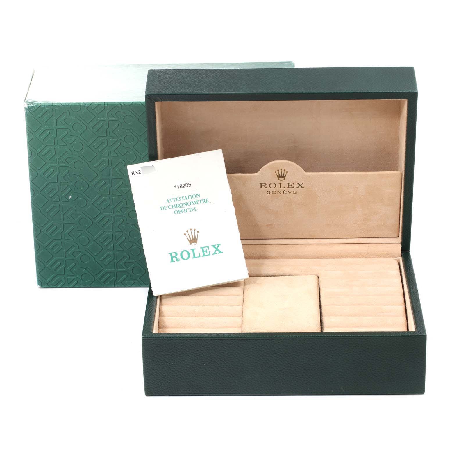 Rolex President Day Date 36 Rose Gold Diamond Mens Watch 118205 Box Papers