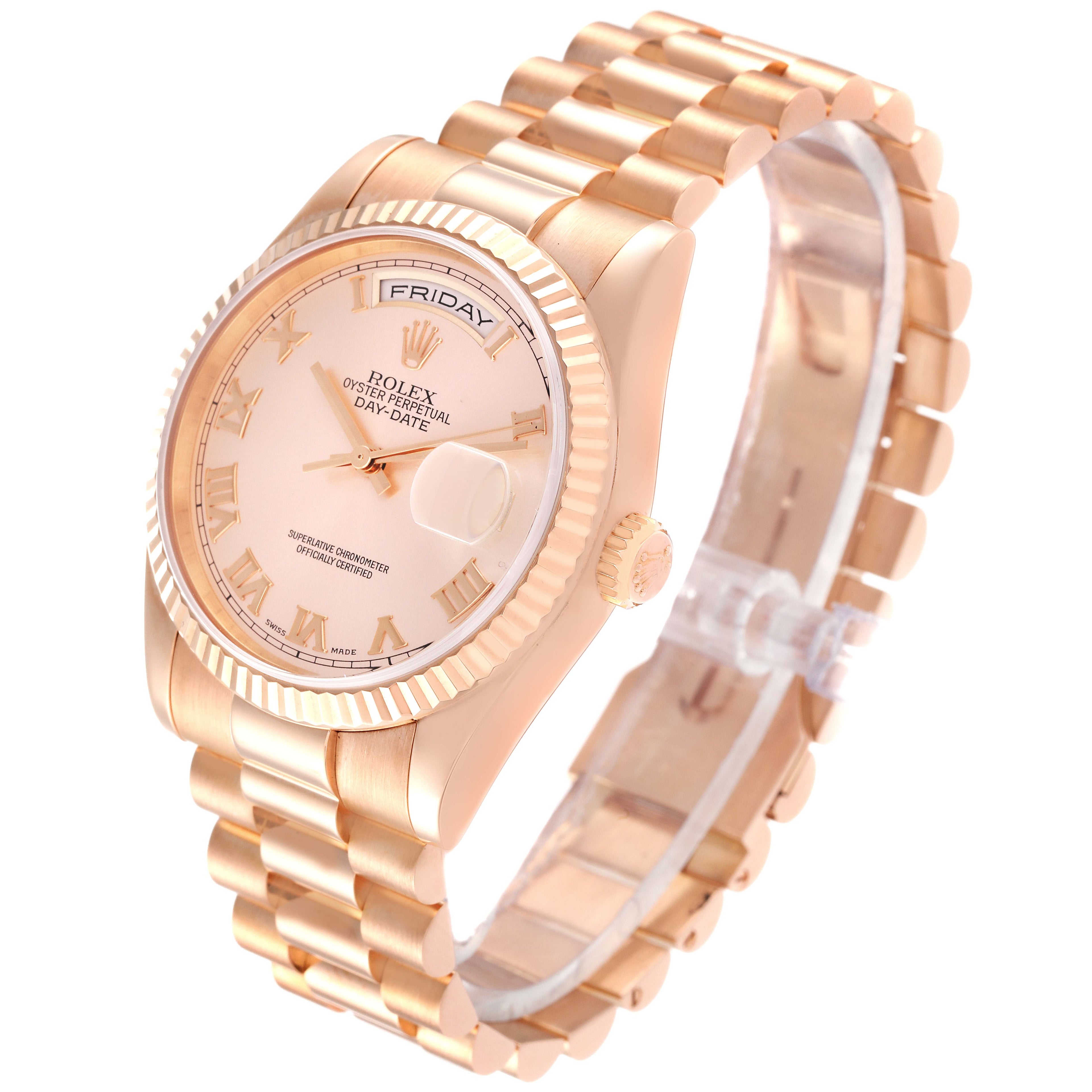 Rolex President Day Date 36 Rose Gold Mens Watch 118235