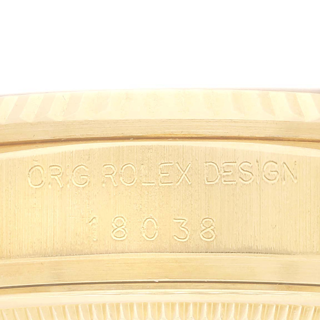 Rolex President Day-Date 36 White Dial Yellow Gold Mens Watch 18038
