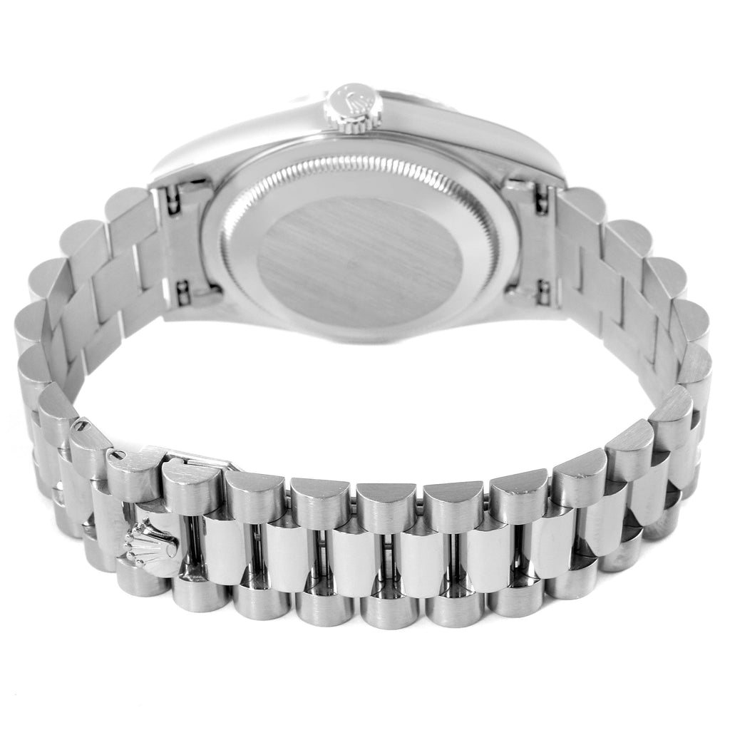 Rolex President Day-Date 36 White Gold Diamond Mens Watch 18239 Box Papers