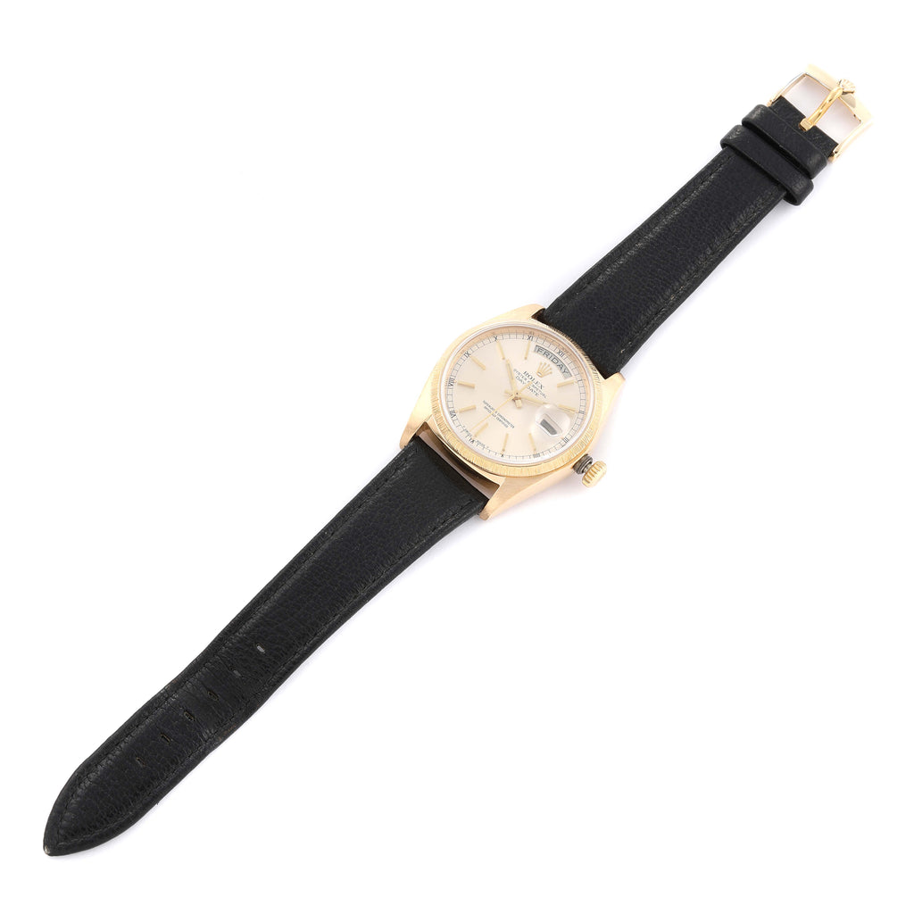 Rolex President Day-Date 36 Yellow Gold Bark Finish Mens Watch 18078