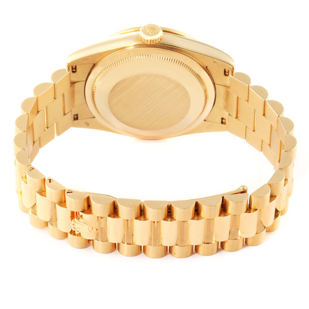 Rolex President Day-Date Yellow Gold Diamond Dial Bezel Lugs Mens Watch 118388
