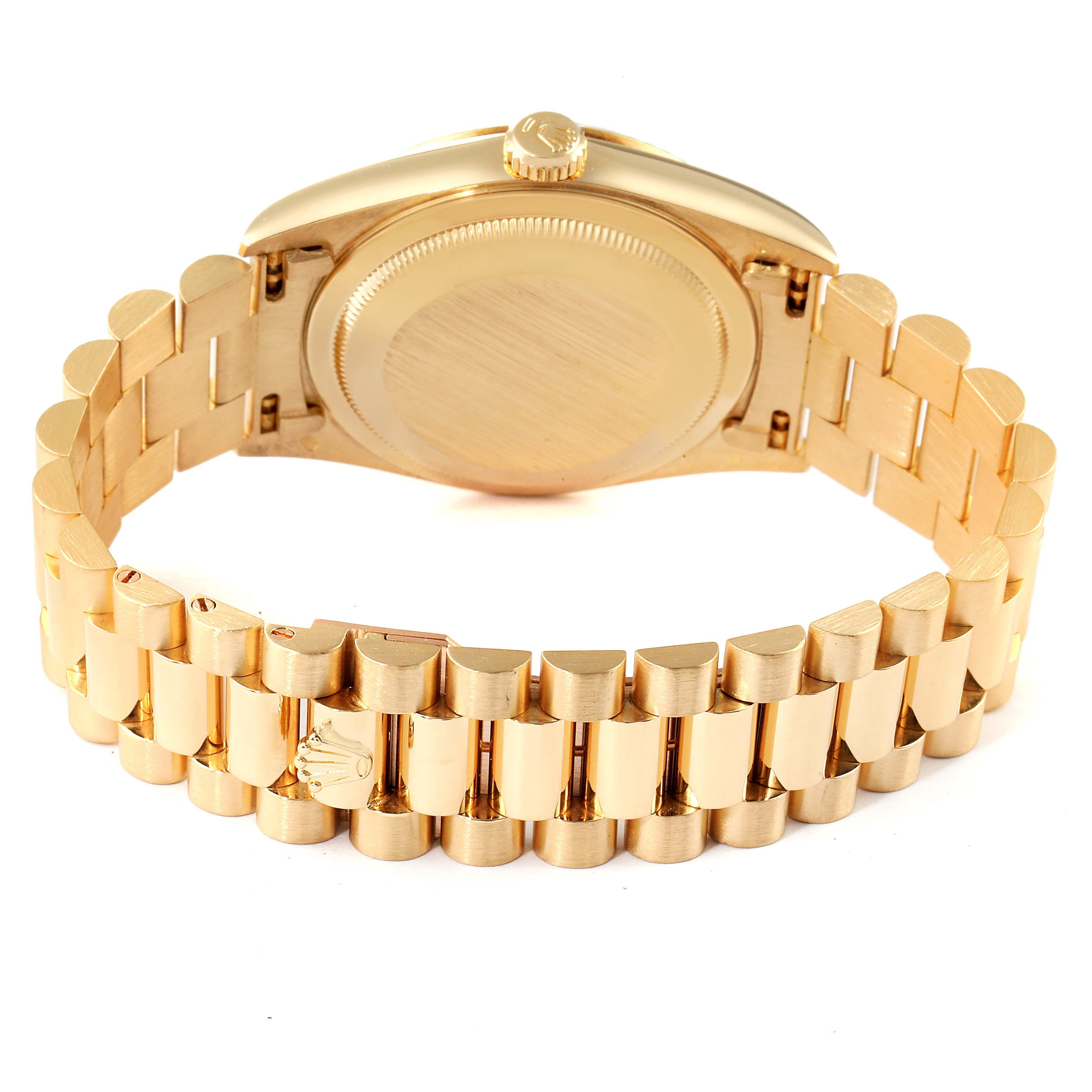Rolex President Day-Date 36 Yellow Gold Diamond Mens Watch 18238