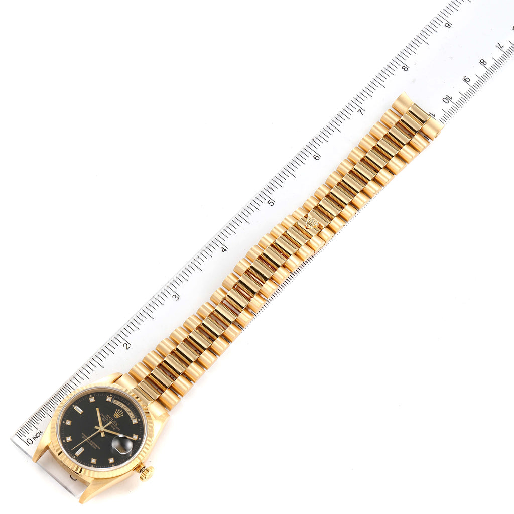 Rolex President Day-Date 36 Yellow Gold Diamond Mens Watch 18238
