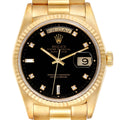 Rolex President Day-Date 36 Yellow Gold Diamond Mens Watch 18238