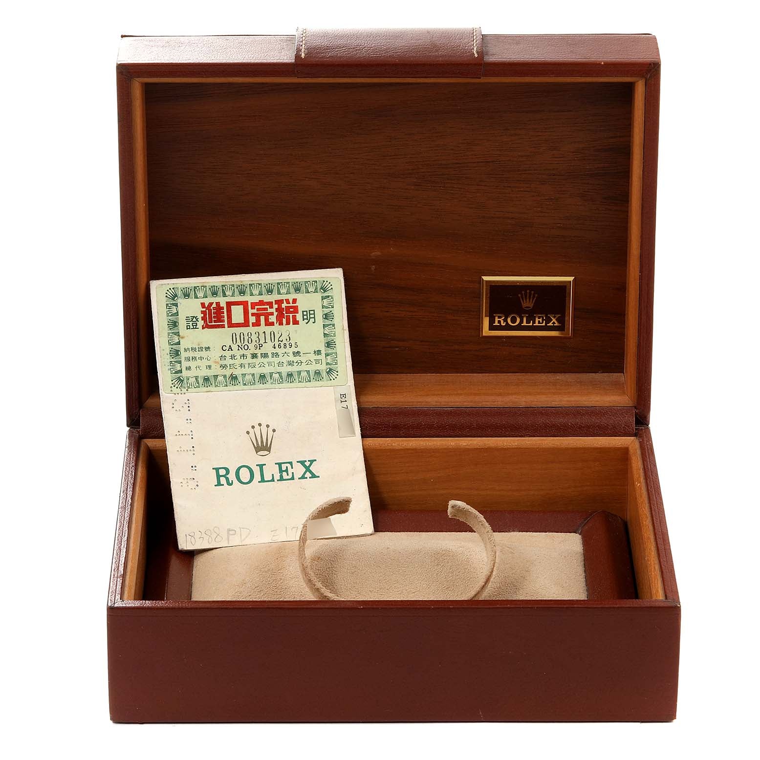 Rolex President Day-Date 36 Yellow Gold Diamond Mens Watch 18388 Box Papers