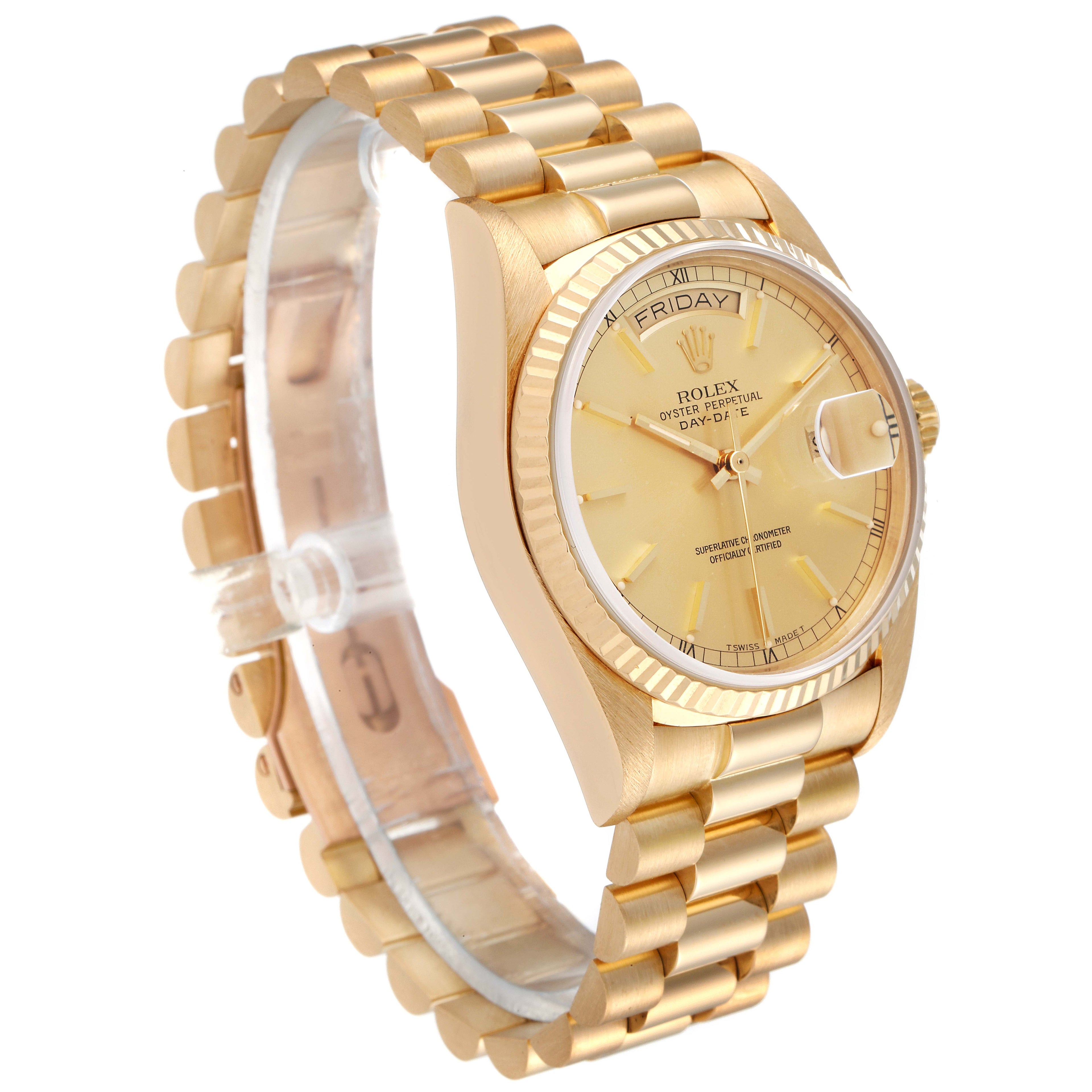 Rolex President Day-Date 36mm 18k Yellow Gold Mens Watch 18038
