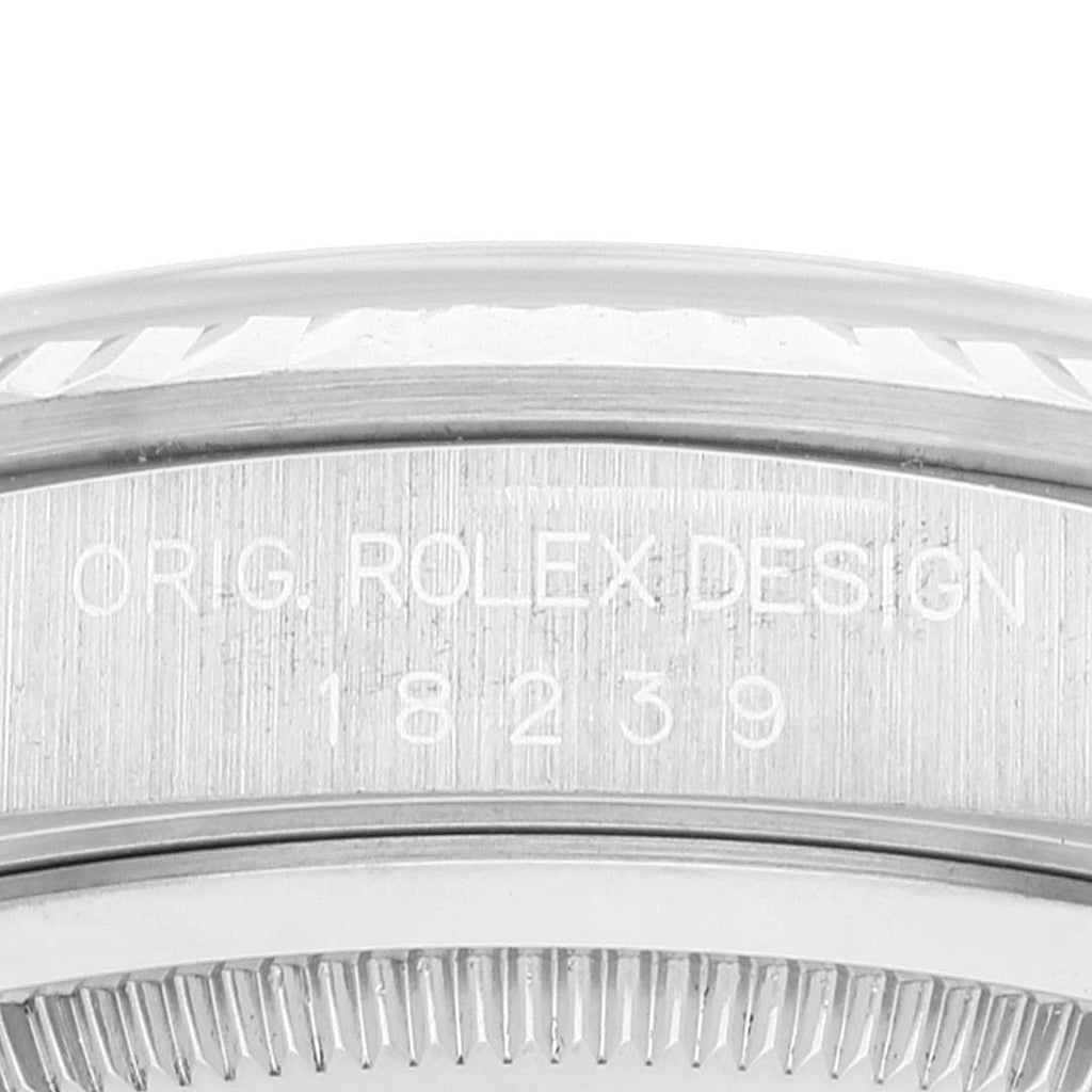 Rolex President Day-Date 36mm White Gold Diamond Mens Watch 18239 Box Papers