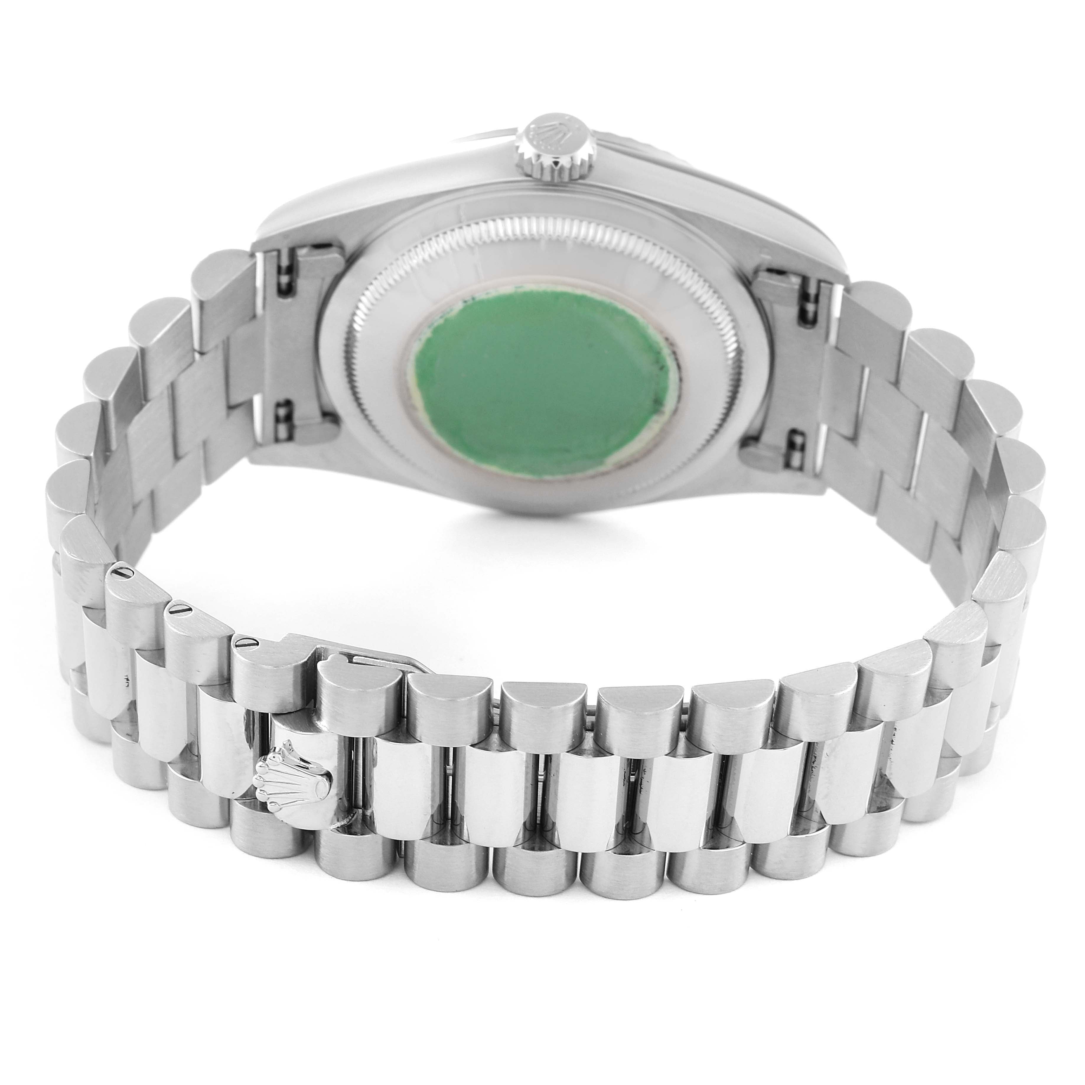 Rolex President Day-Date 36mm White Gold Diamond Mens Watch 18239 Box Papers