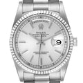 Rolex President Day-Date 36mm White Gold Silver Dial Mens Watch 18239