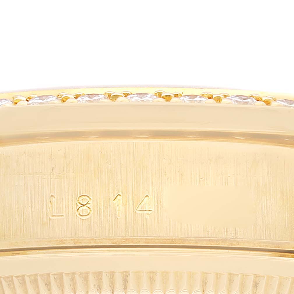 Rolex President Day-Date 36mm Yellow Gold Diamond Bezel Mens Watch 18348
