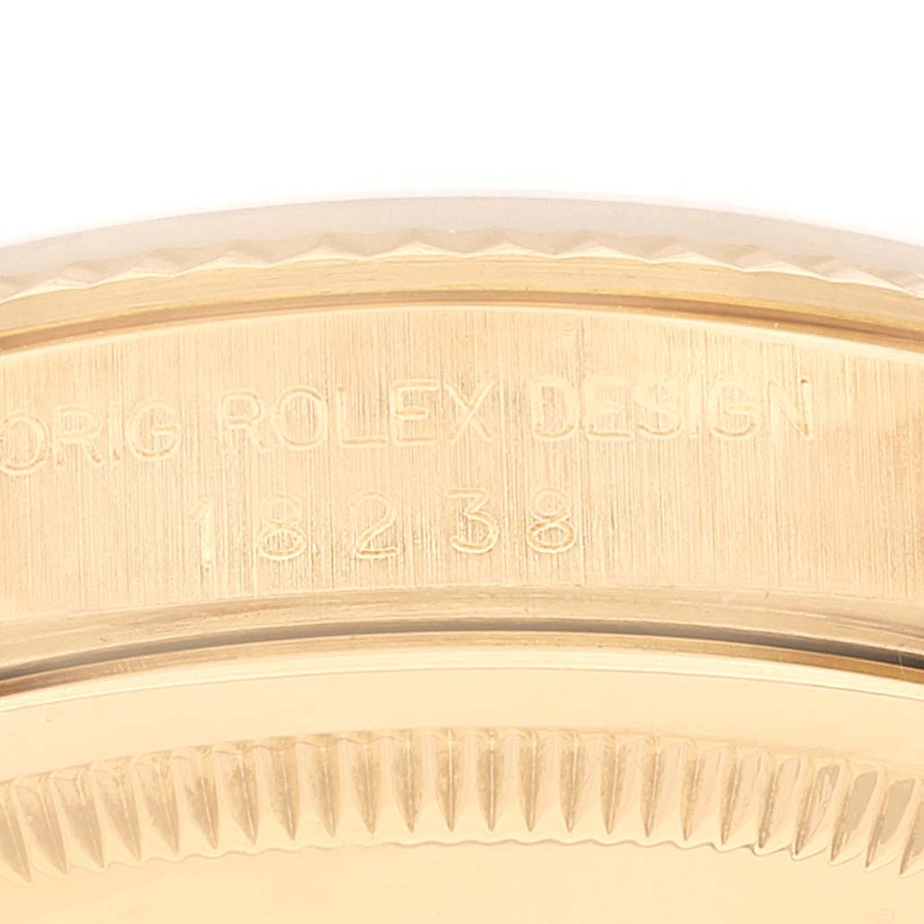 Rolex President Day-Date 36mm Yellow Gold Diamond Mens Watch 18238 + 2 Extra links