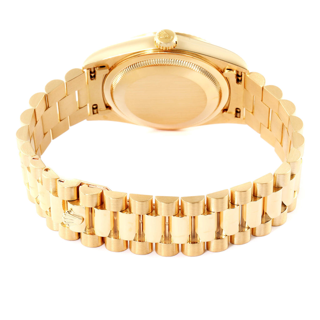 Rolex President Day-Date 36mm Yellow Gold Diamond Mens Watch 18238 Box Papers
