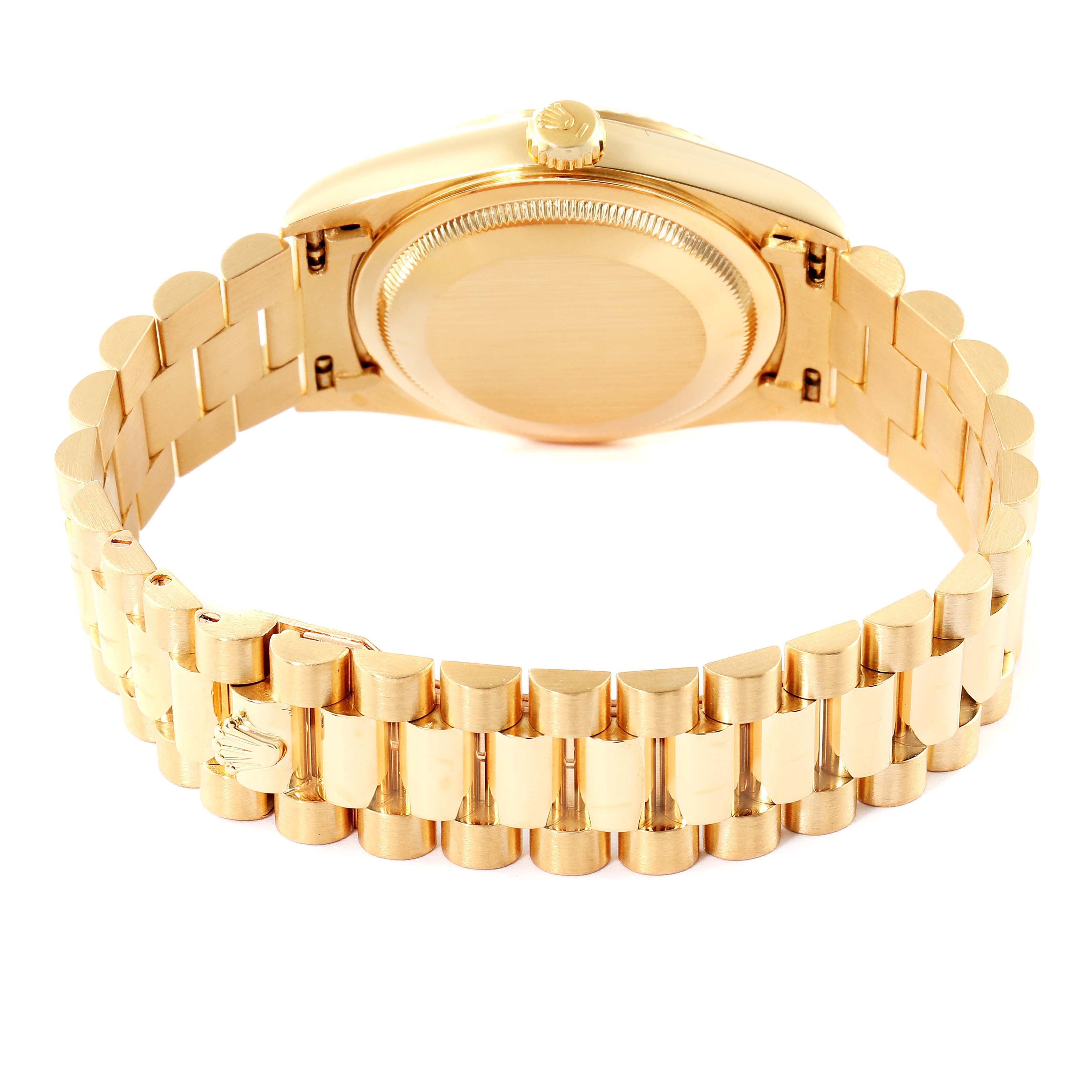 Rolex President Day-Date 36mm Yellow Gold Diamond Mens Watch 18238 Box Papers