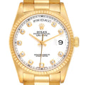 Rolex President Day-Date 36mm Yellow Gold Diamond Mens Watch 18238 Box Papers