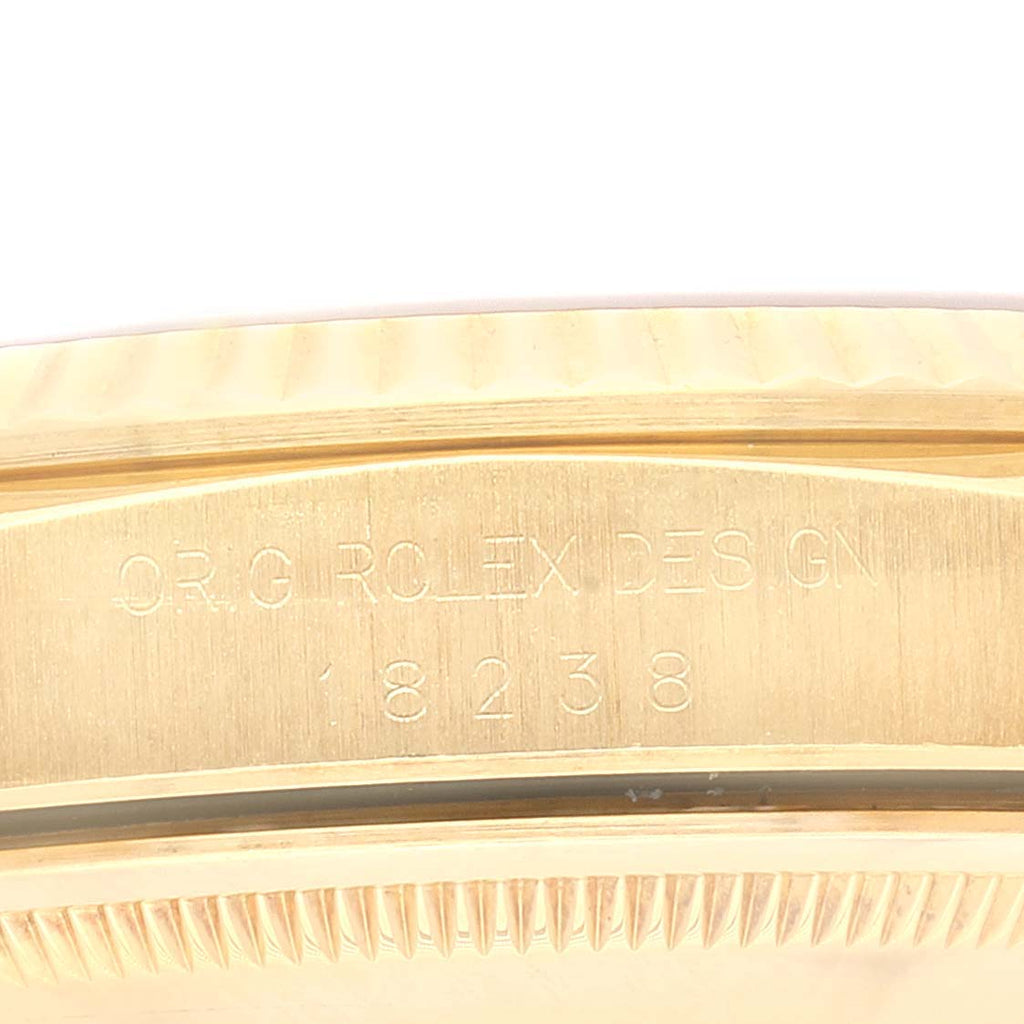 Rolex President Day-Date 36mm Yellow Gold Diamond Mens Watch 18238 Papers