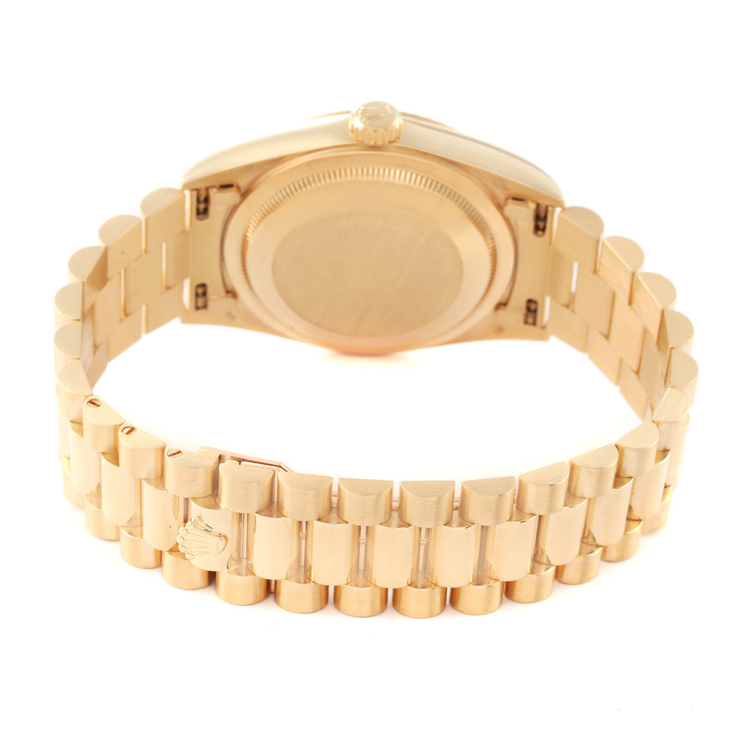 Rolex President Day-Date 36mm Yellow Gold Diamond Mens Watch 18238 Papers