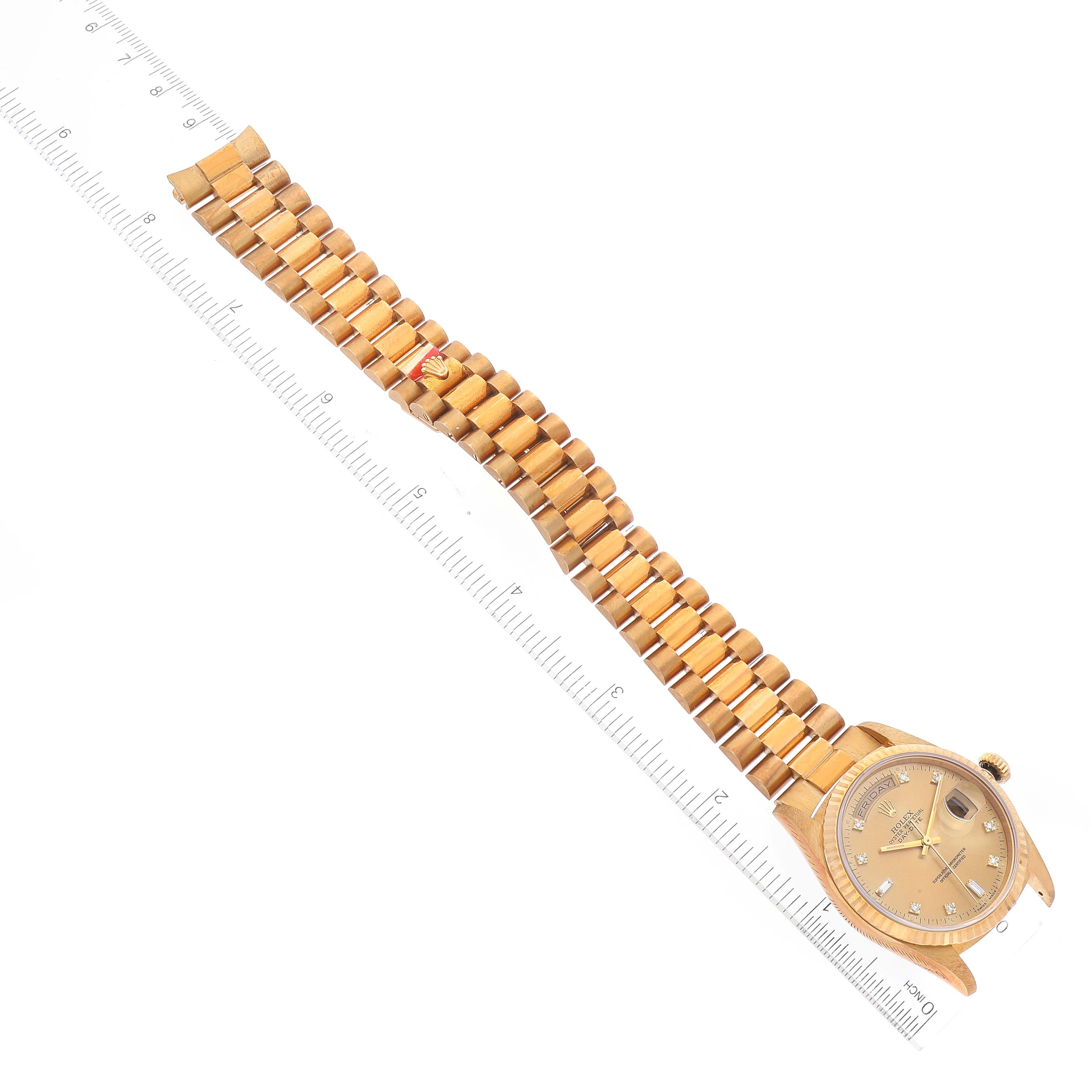 Rolex President Day-Date 36mm Yellow Gold Diamond Mens Watch 18238 Unworn NOS