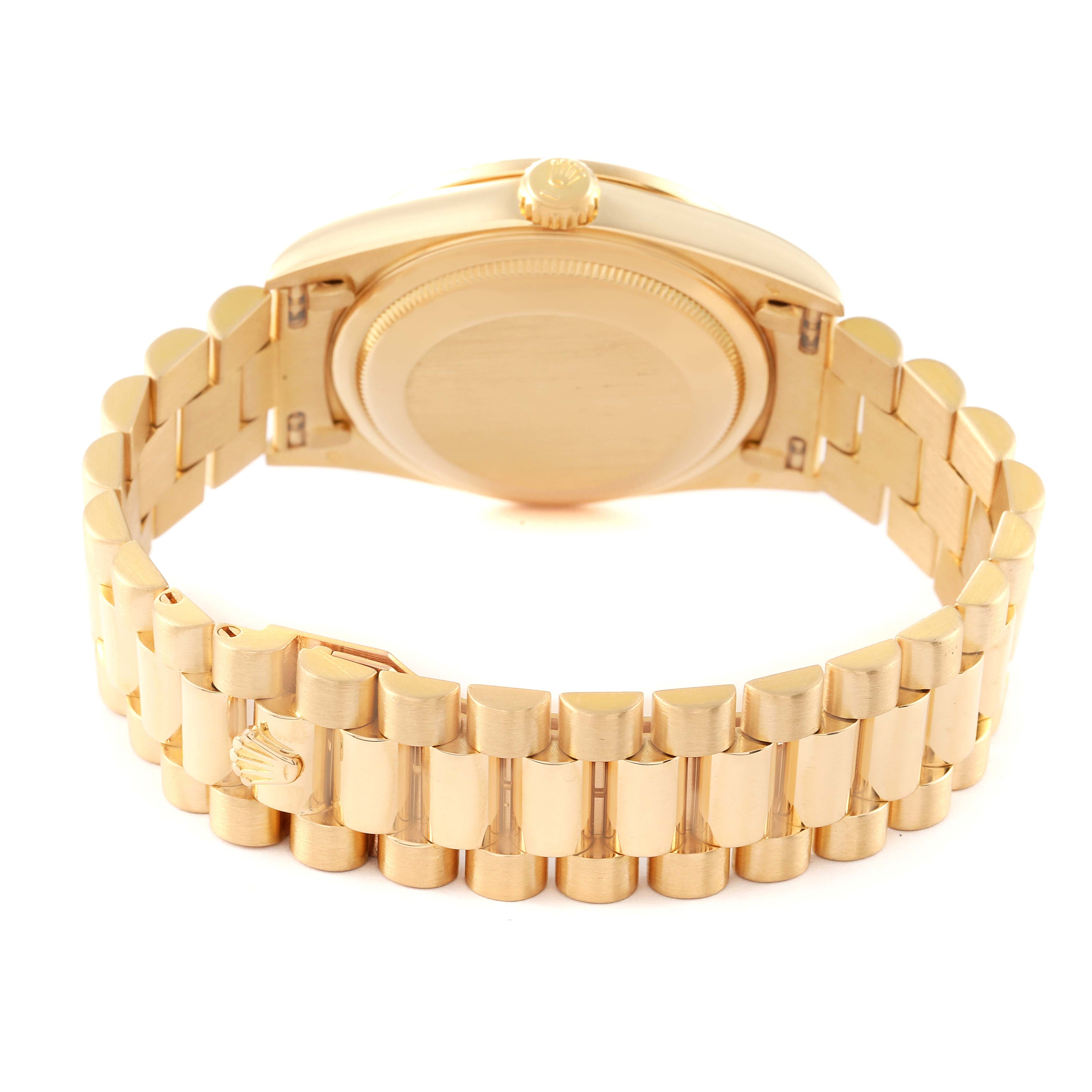 Rolex President Day Date 36mm Yellow Gold Diamond Mens Watch 18348 Box