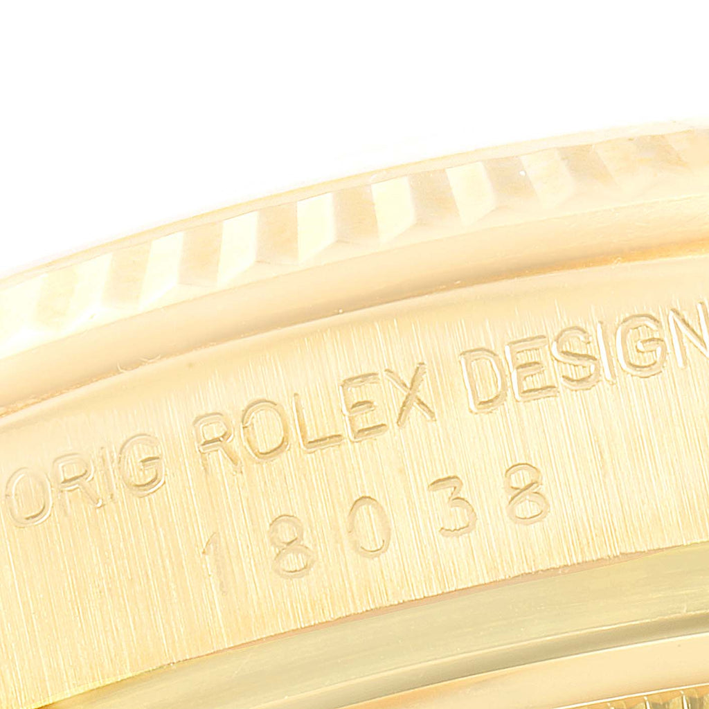 Rolex President Day-Date 36mm Yellow Gold Mens Watch 18038 Papers