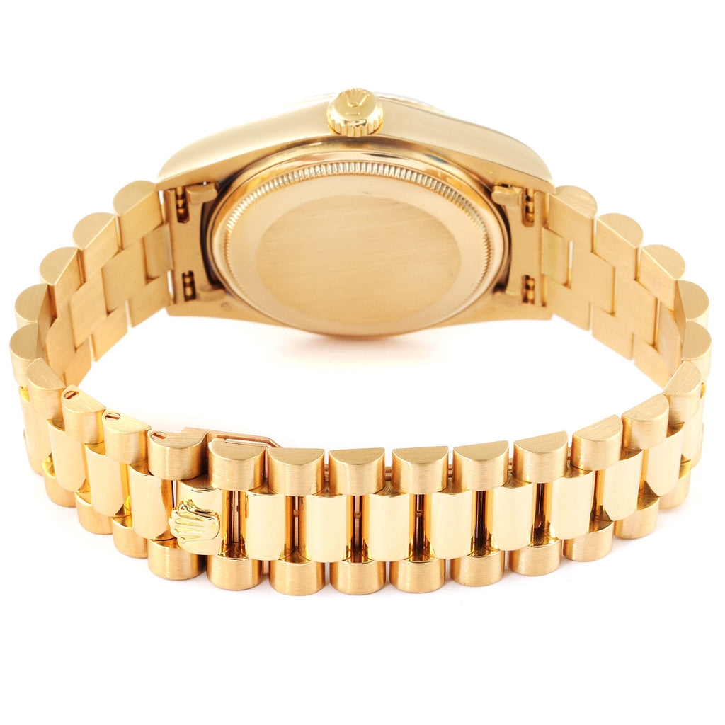 Rolex President Day-Date 36mm Yellow Gold Silver Dial Mens Watch 18038
