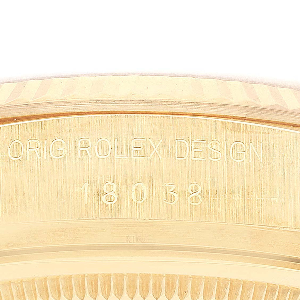 Rolex President Day-Date 36mm Yellow Gold Silver Dial Watch 18038