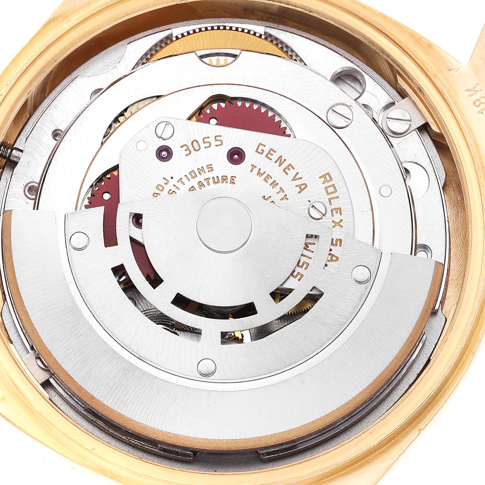 Rolex President Day-Date 36mm Yellow Gold Silver Dial Watch 18038