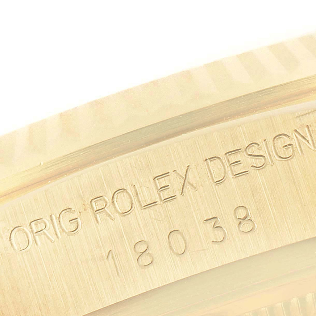 Rolex President Day-Date 36mm Yellow Gold Tapestry Dial Mens Watch 18038