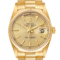 Rolex President Day-Date 36mm Yellow Gold Tapestry Dial Mens Watch 18038