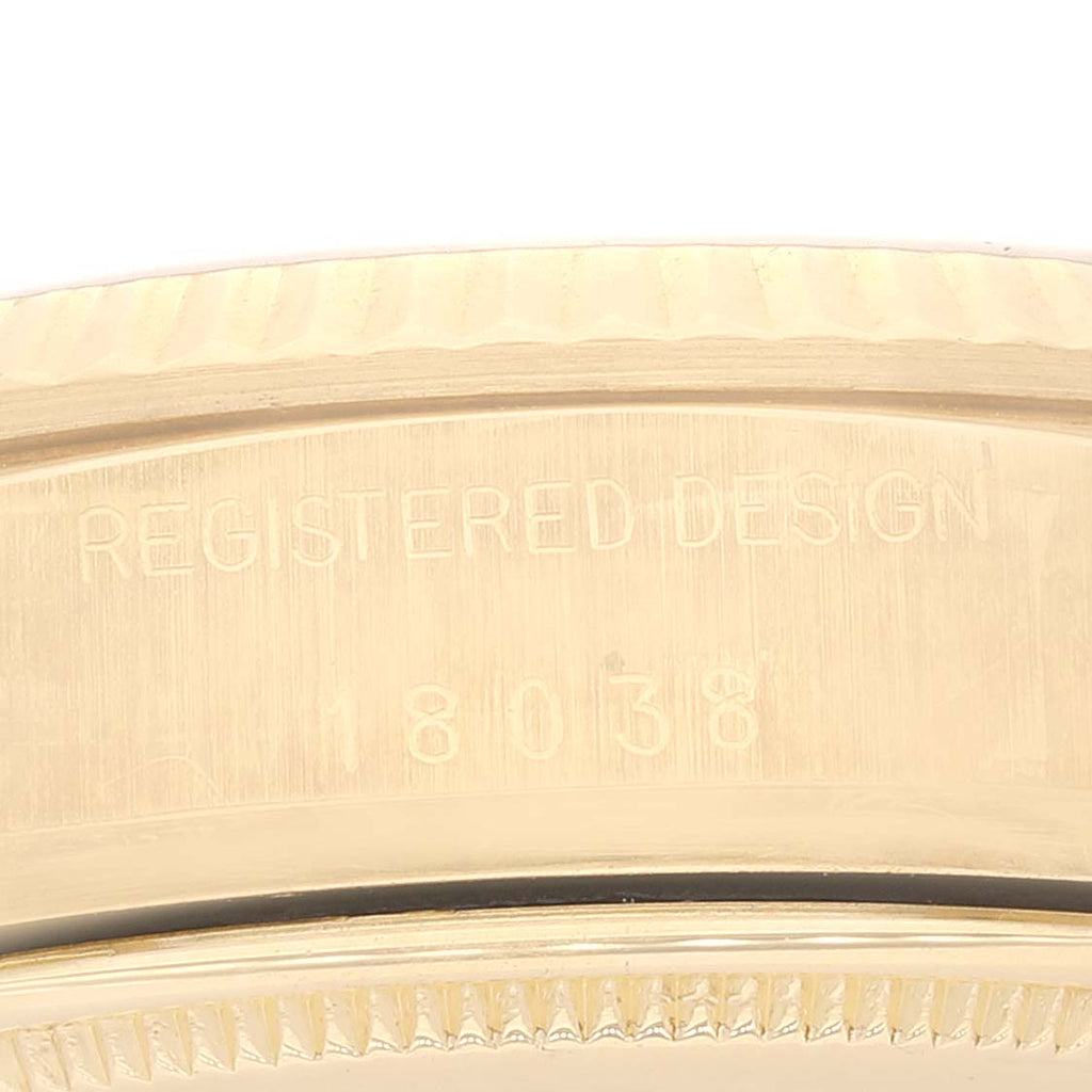 Rolex President Day-Date 36mm Yellow Gold White Dial Mens Watch 18038