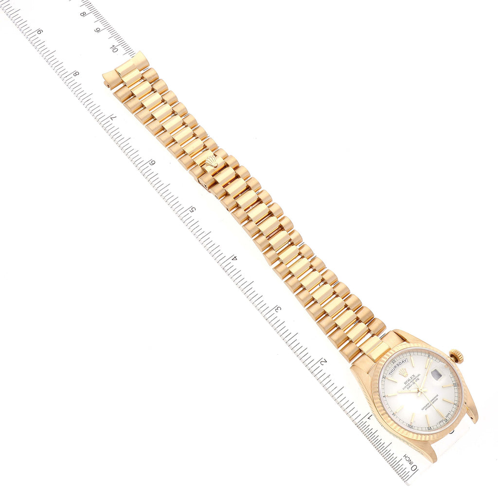 Rolex President Day-Date 36mm Yellow Gold White Dial Mens Watch 18238