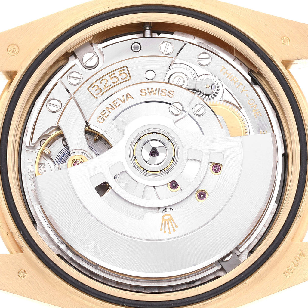 Rolex President Day-Date 40 Black Diagonal Dial Yellow Gold Mens Watch 228238 Box Card