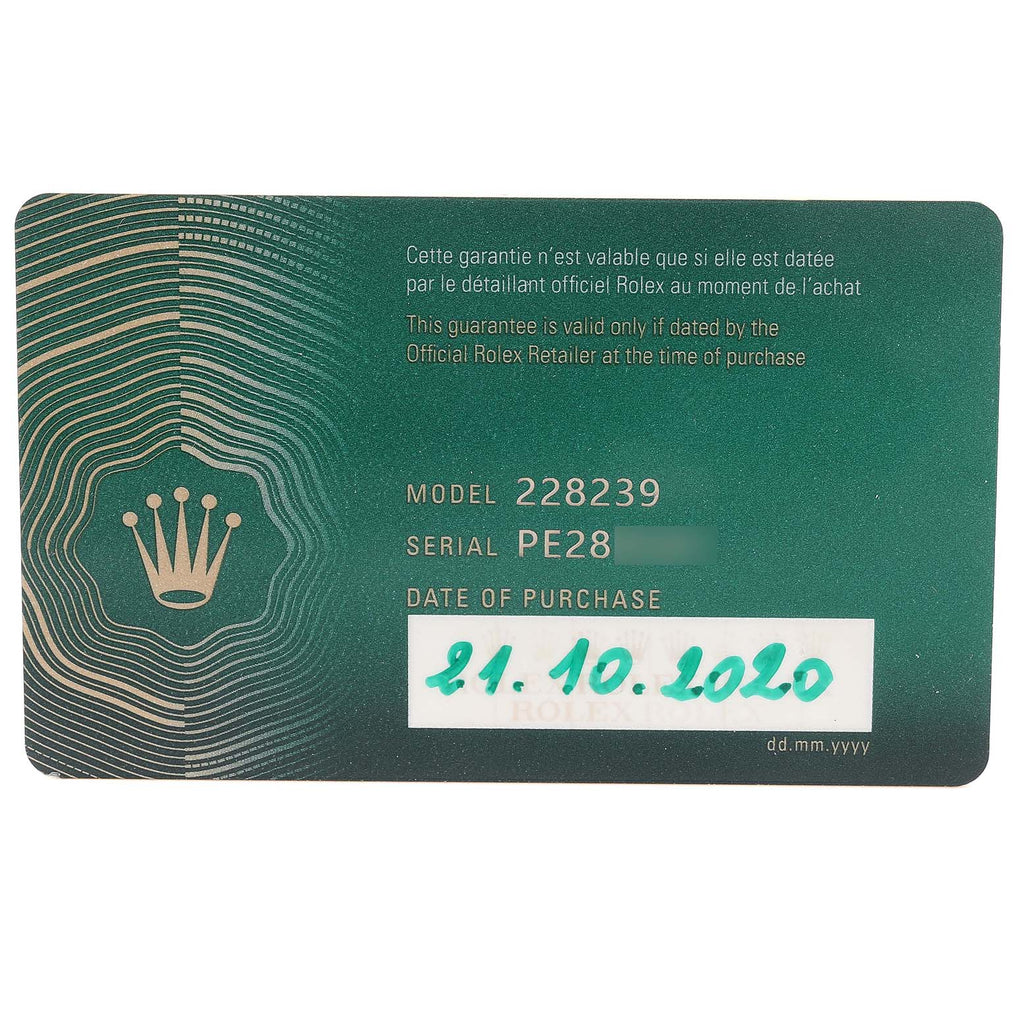Rolex President Day-Date 40 Blue Dial White Gold Watch 228239 Box Card