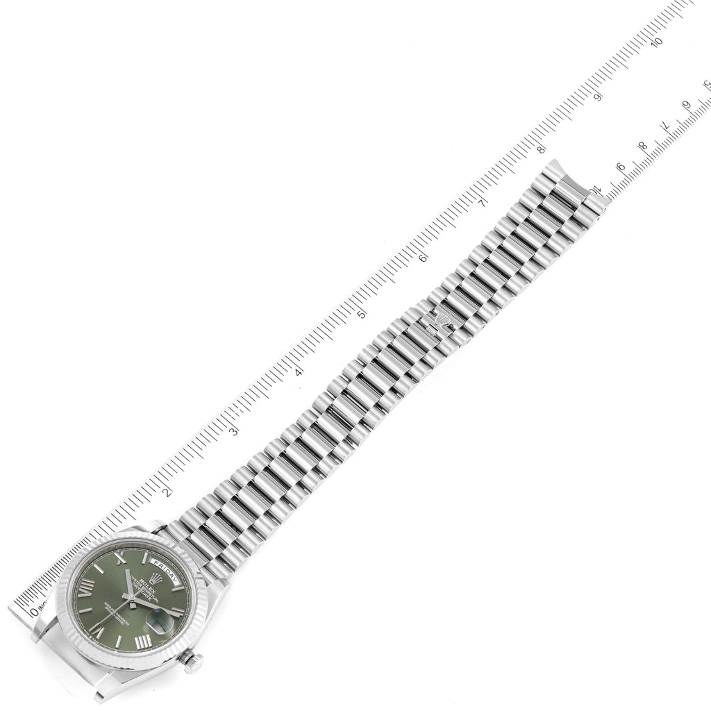 Rolex President Day-Date 40 Green Dial White Gold Watch 228239 Box Card