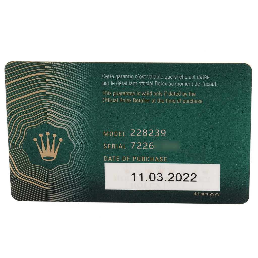 Rolex President Day-Date 40 Green Dial White Gold Watch 228239 Box Card