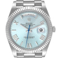 Rolex President Day-Date 40 Ice Blue Dial Platinum Mens Watch 228236 Unworn