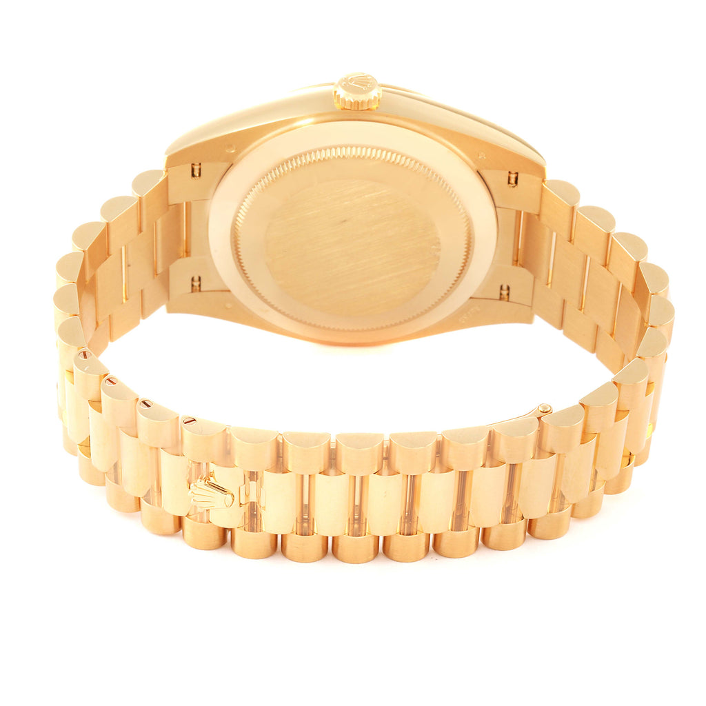 Rolex President Day Date 40 Yellow Gold Silver Dial Mens Watch 228238 Unworn