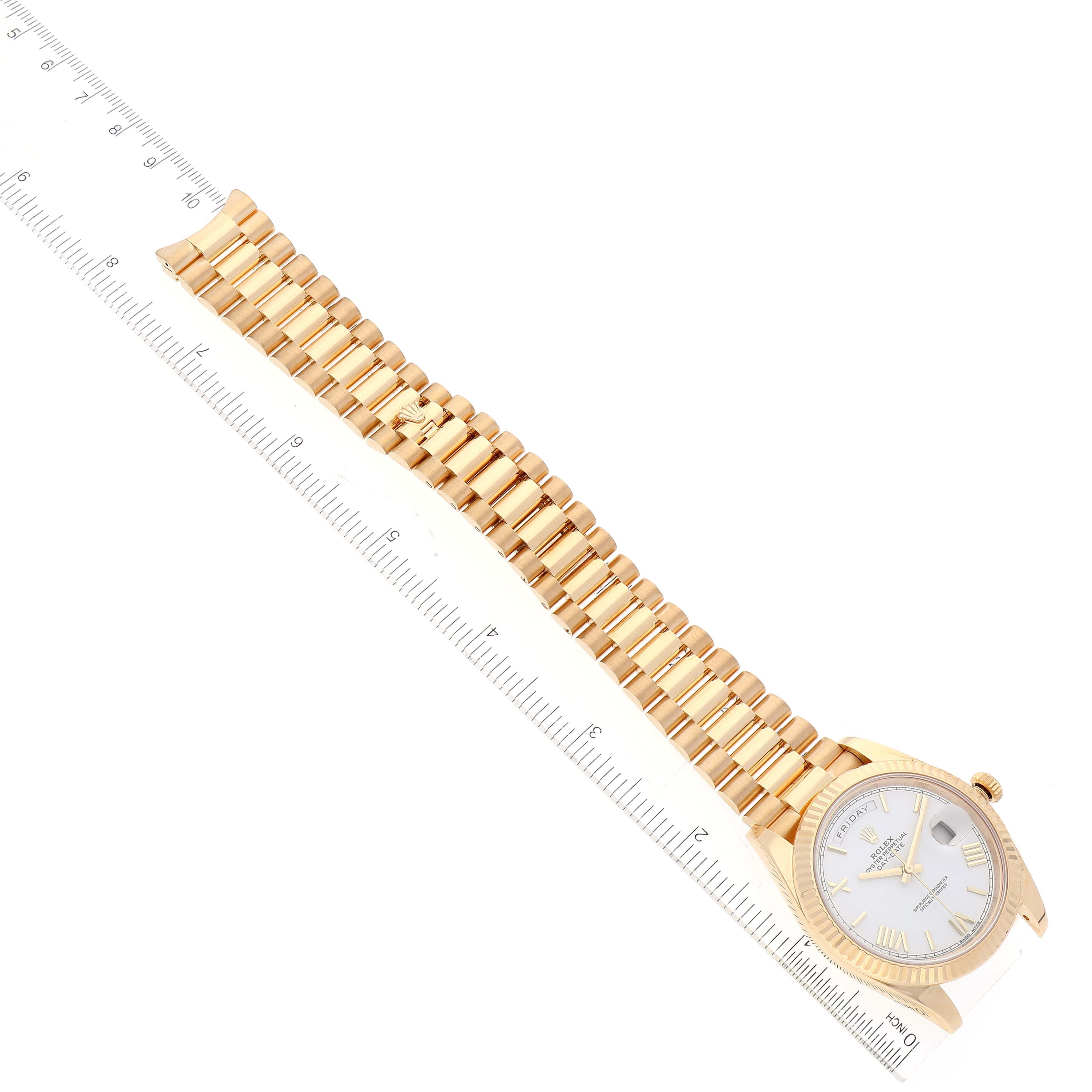 Rolex President Day-Date 40 Yellow Gold White Dial Mens Watch 228238 Box Card