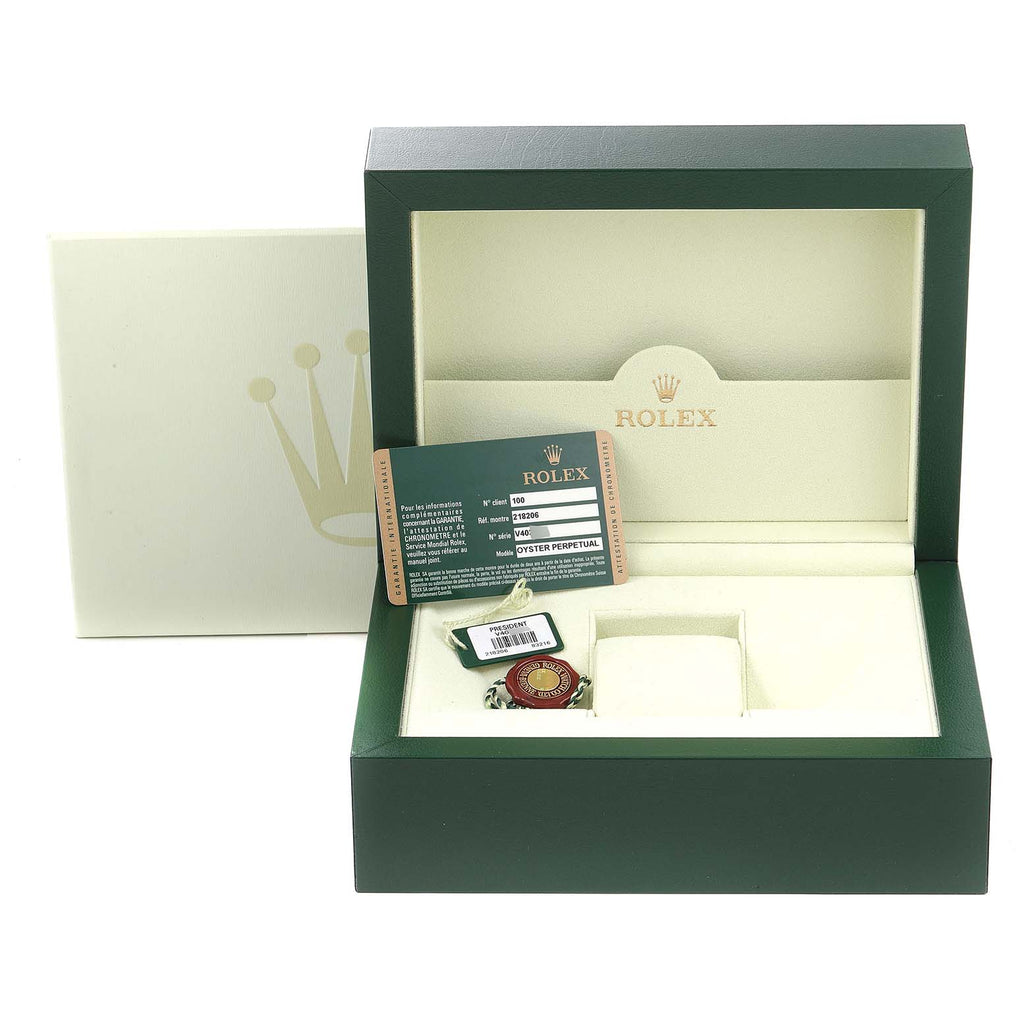 Rolex President Day-Date II Ice Blue Dial Platinum Mens Watch 218206 Box Card