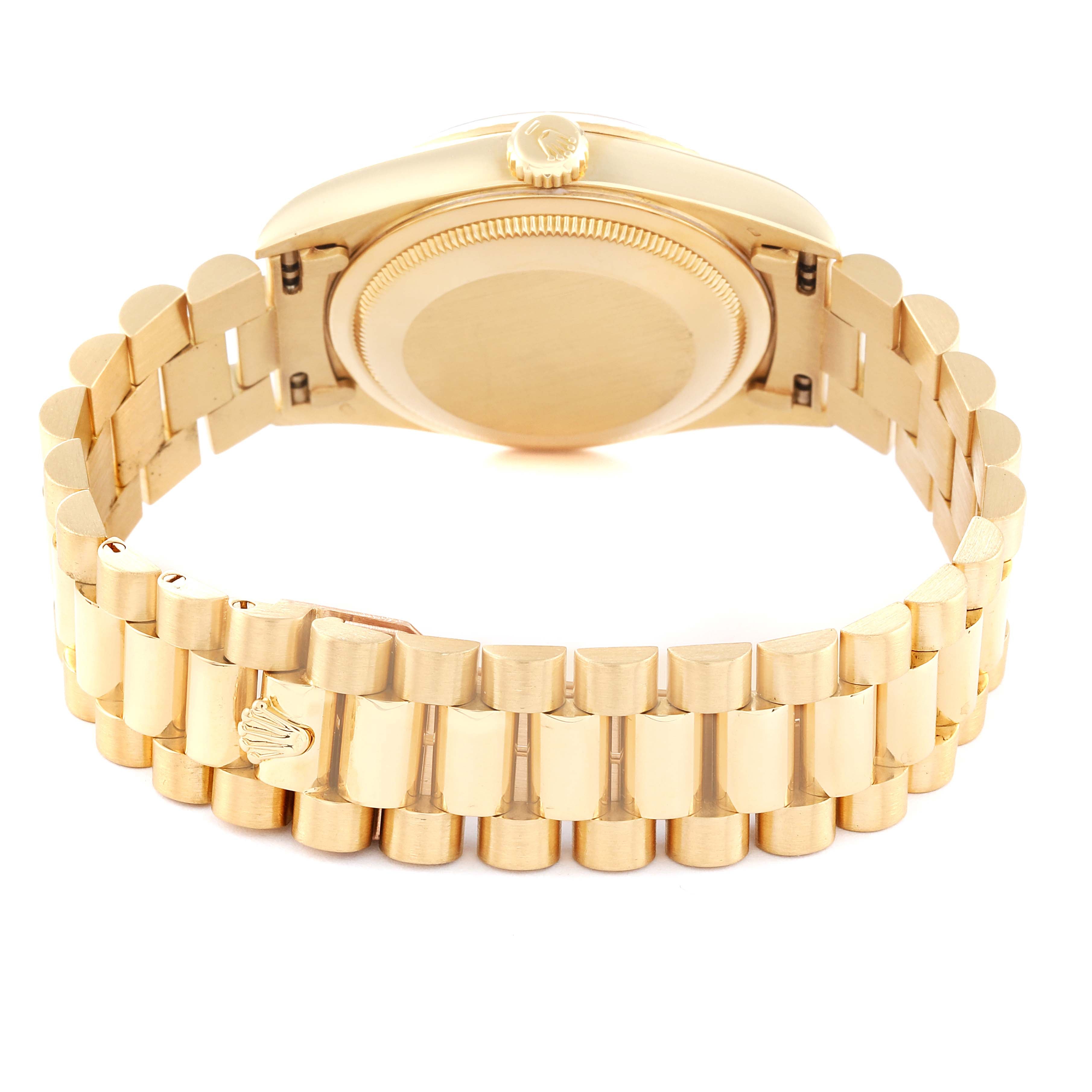 Rolex President Day-Date Black Dial Yellow Gold Mens Watch 18238