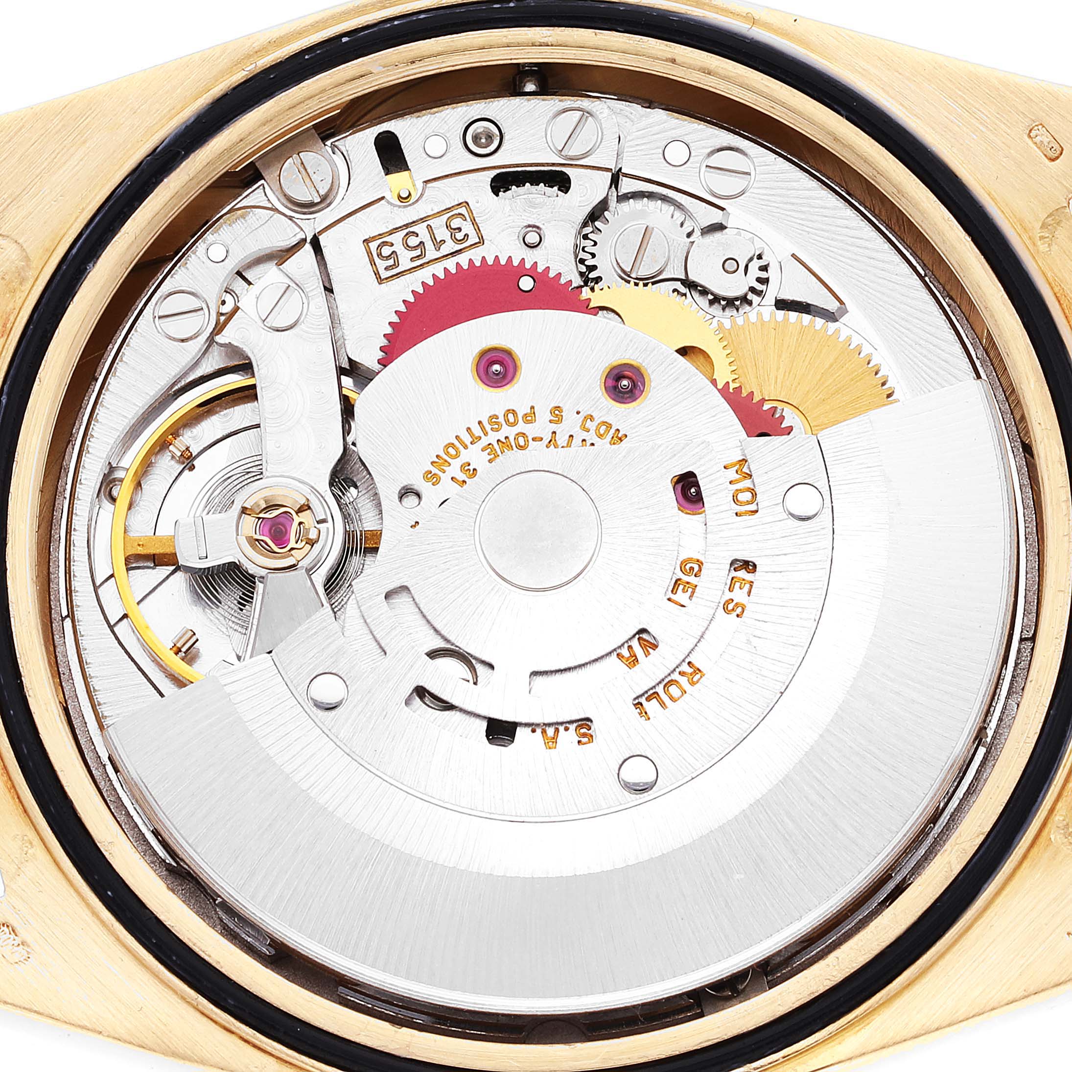 Rolex President Day-Date Black Dial Yellow Gold Mens Watch 18238