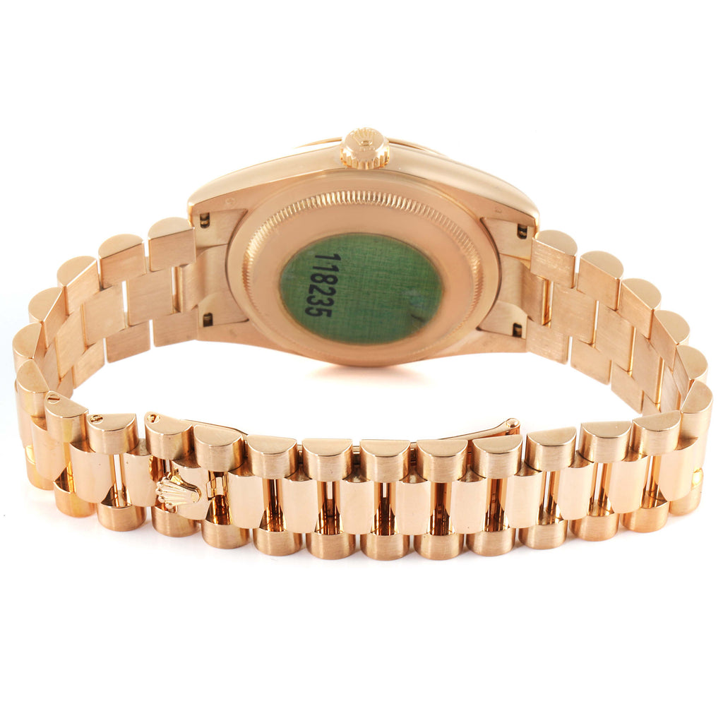 Rolex President Day Date Everose Gold MOP Dial Mens Watch 118235 Box Papers