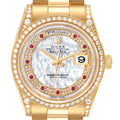 Rolex President Day-Date MOP Diamond Myriad Dial Mens Watch 118388 Box Card