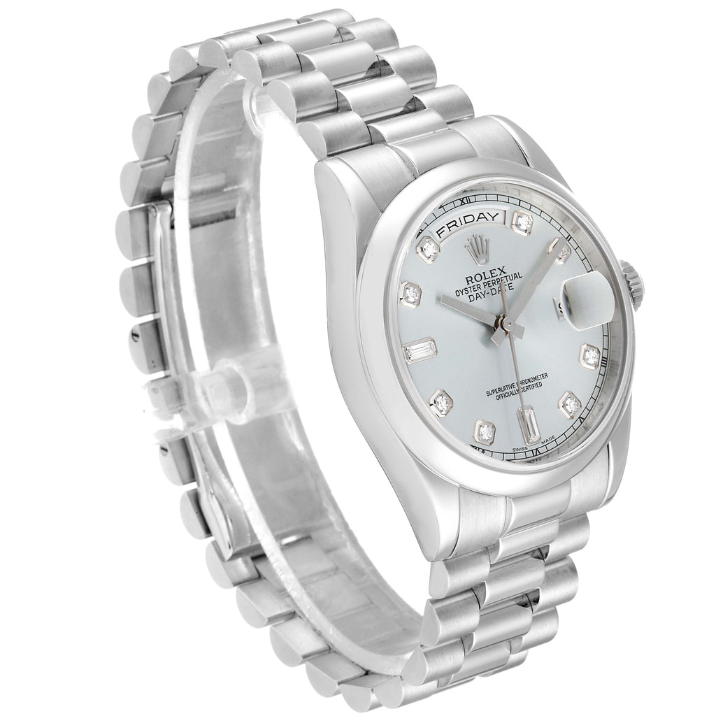 Rolex President Day-Date Platinum Diamond Dial Mens Watch 118206
