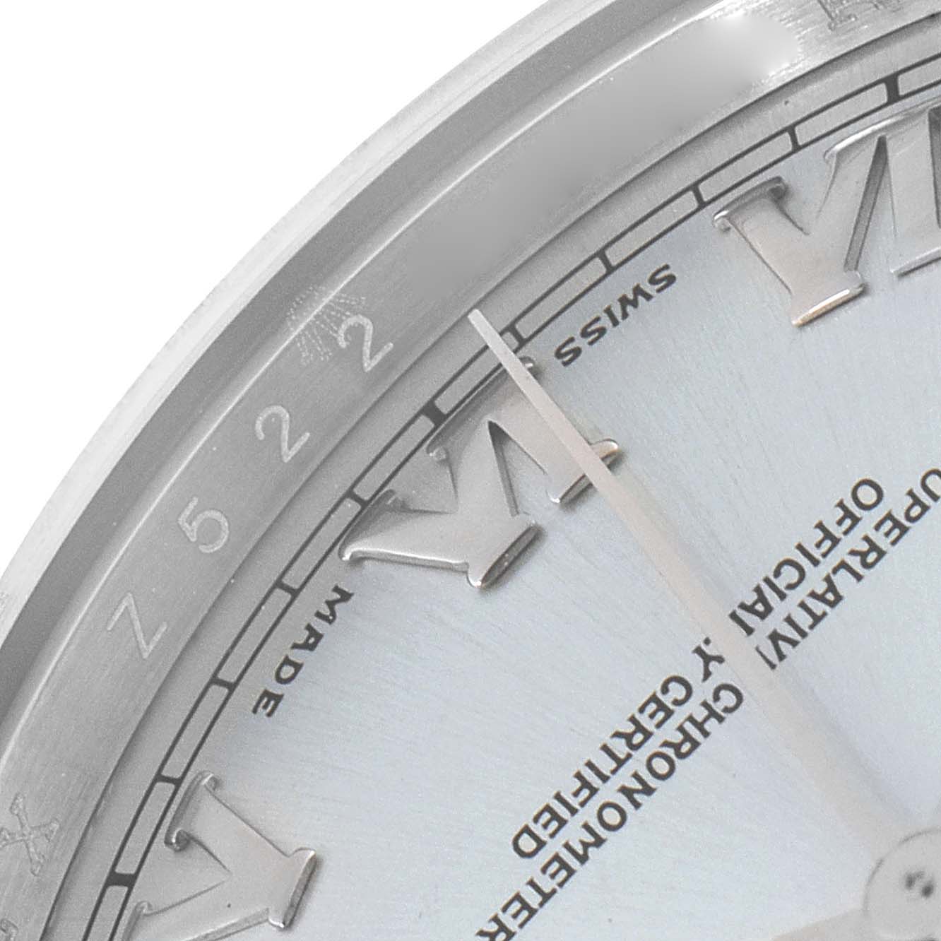 Rolex President Day-Date Platinum Glacier Blue Roman Mens Watch 118206
