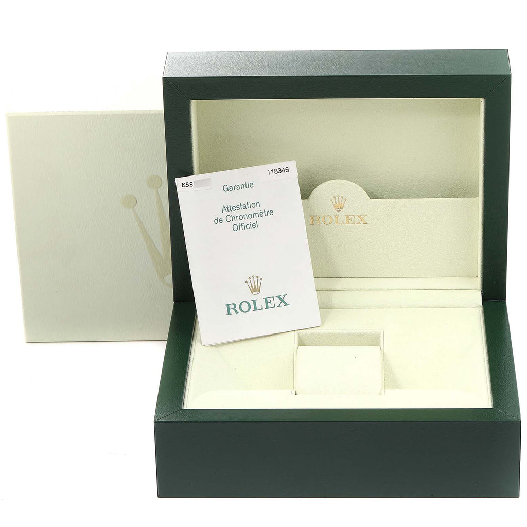 Rolex President Day-Date Platinum Ice Blue Dial Diamond Watch 118346 Box Papers